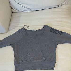 Guess Dark Gray Cropped Sweatshirt